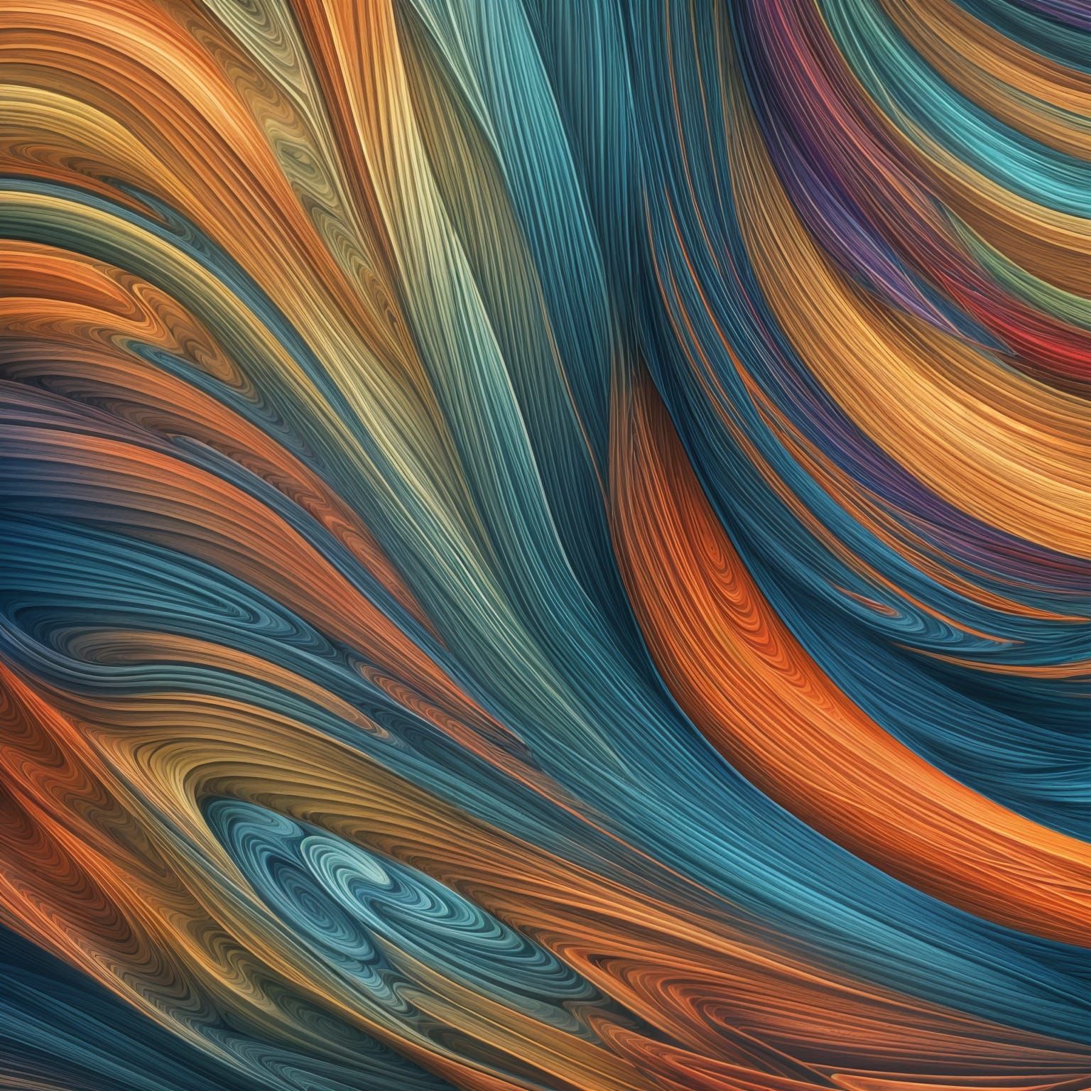 Colorful Swirl Pencil in Pot with Fractal Designs