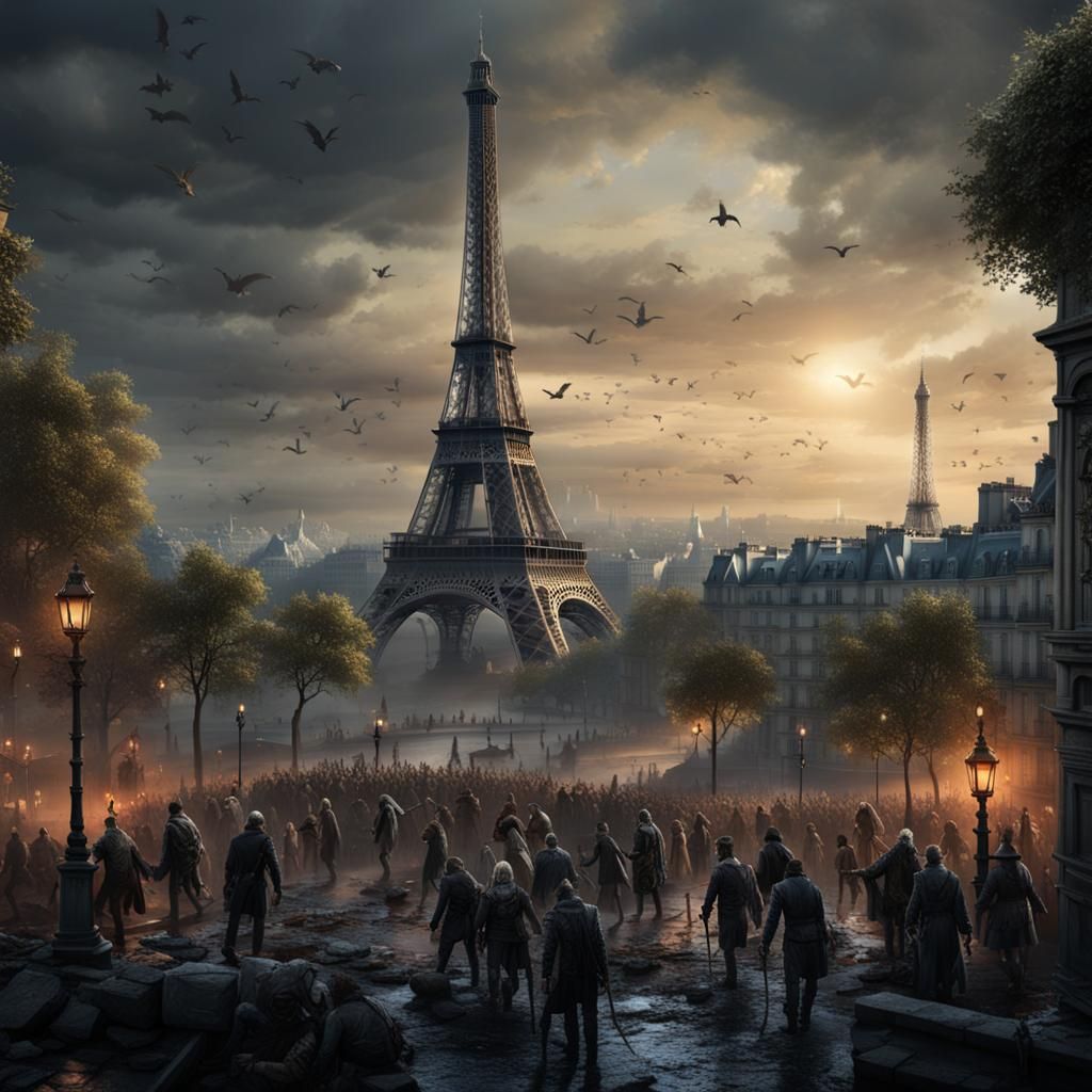 Zombies Invade Paris Under Eiffel Tower