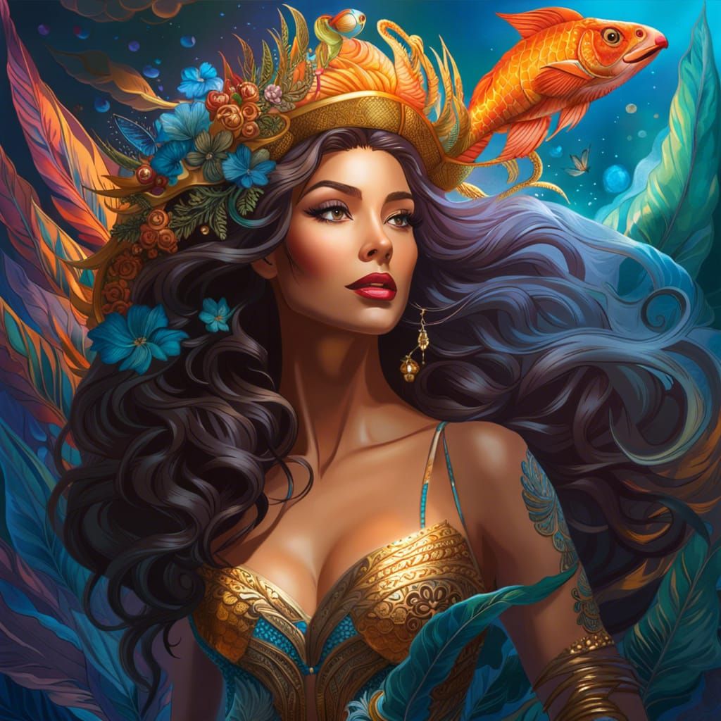 Enchanting Mermaid Portrait in Hyperdetailed Style