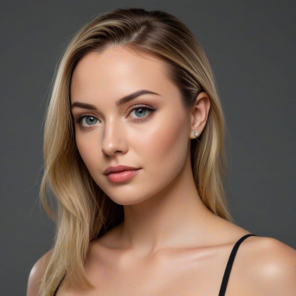 Elegant Hourglass Figure Portrait: Digital Art