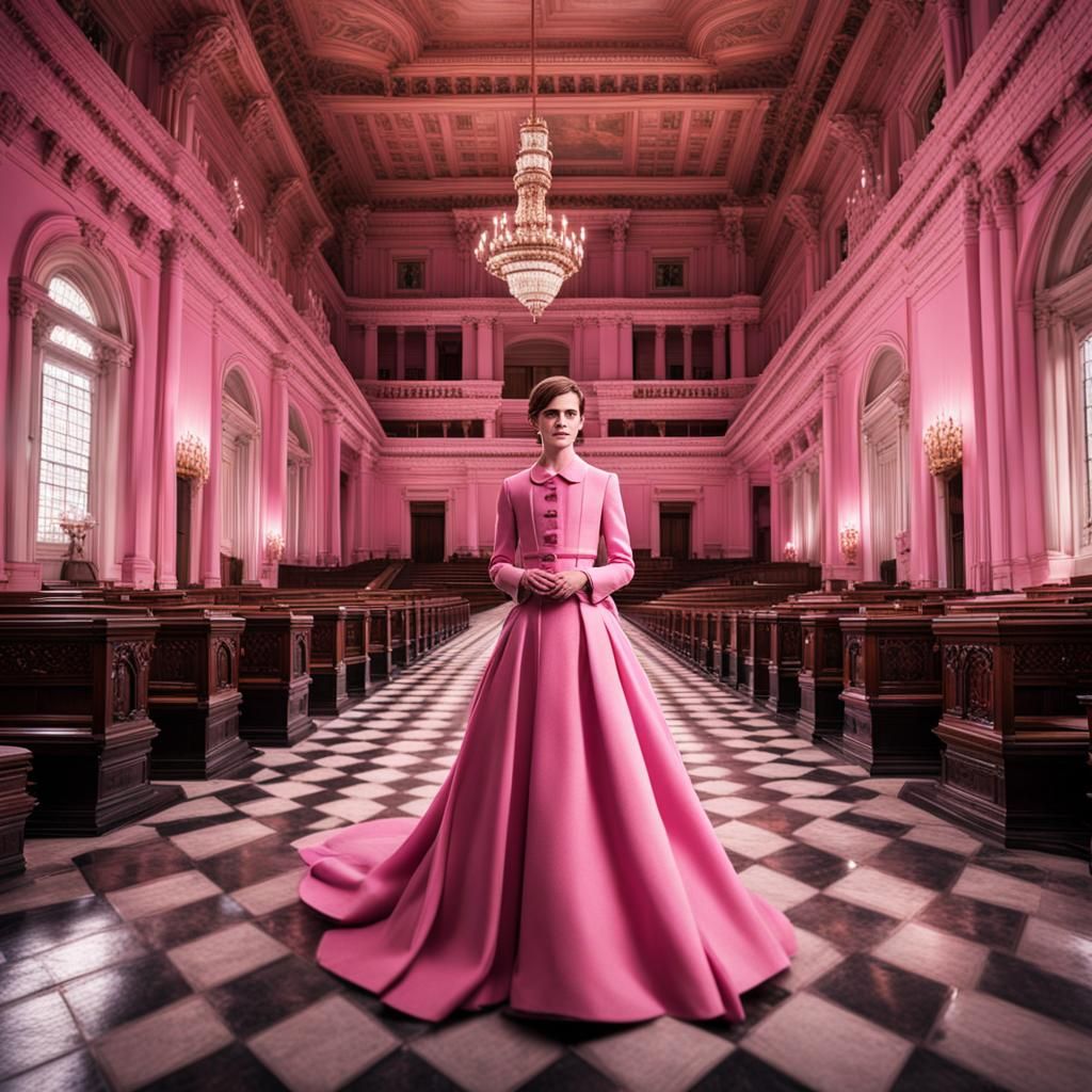 Hyperrealistic House of Representatives with Pink Maids