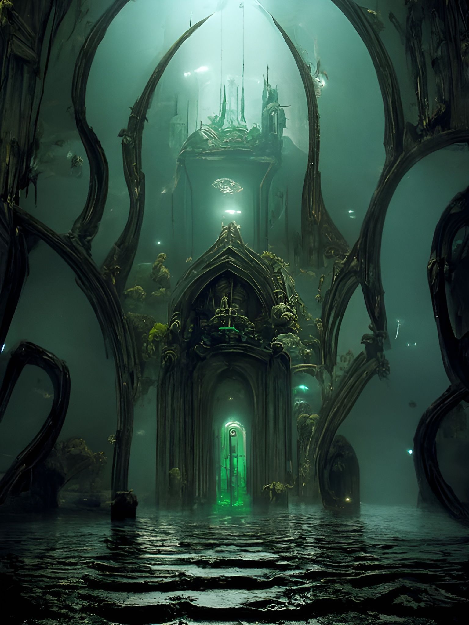 Eldritch Gothic Temple of R'lyeh Underwater