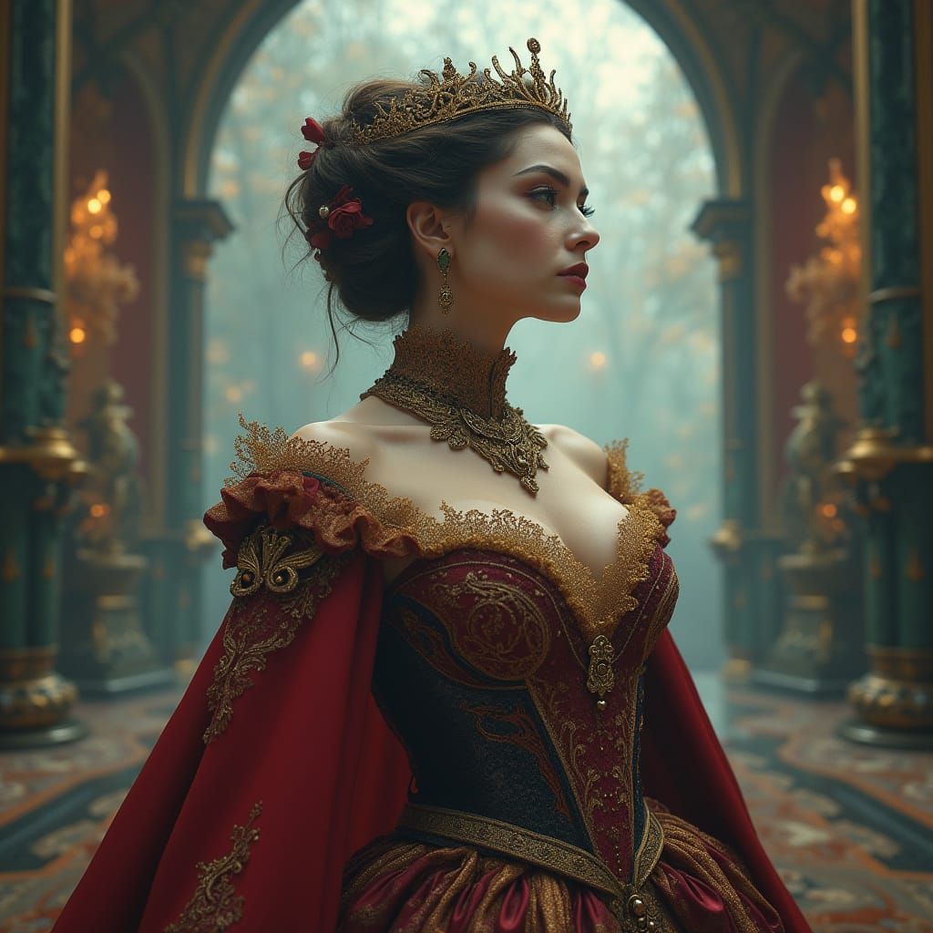 Regal Victorian Goddess Commands Attention in Fantastical Re...
