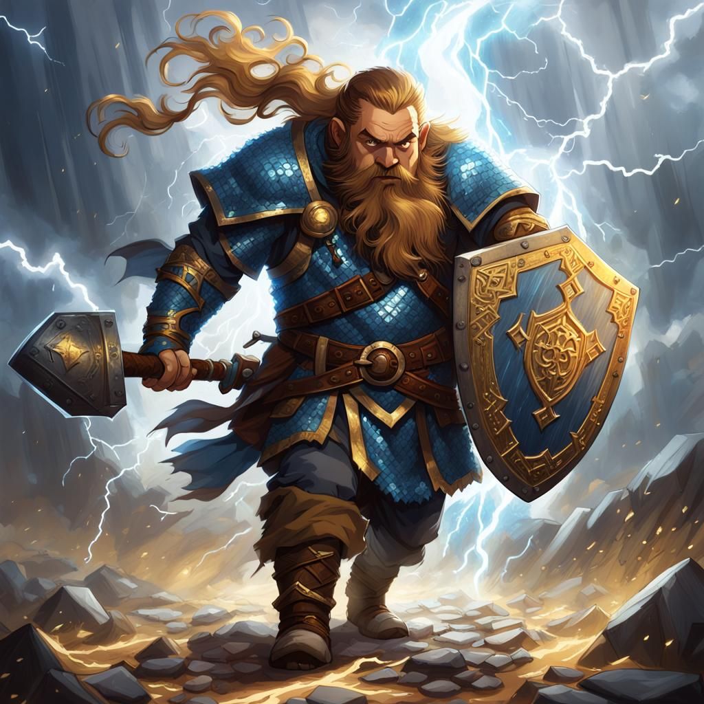 Dwarf Storm Cleric Concept Art in Unreal Engine