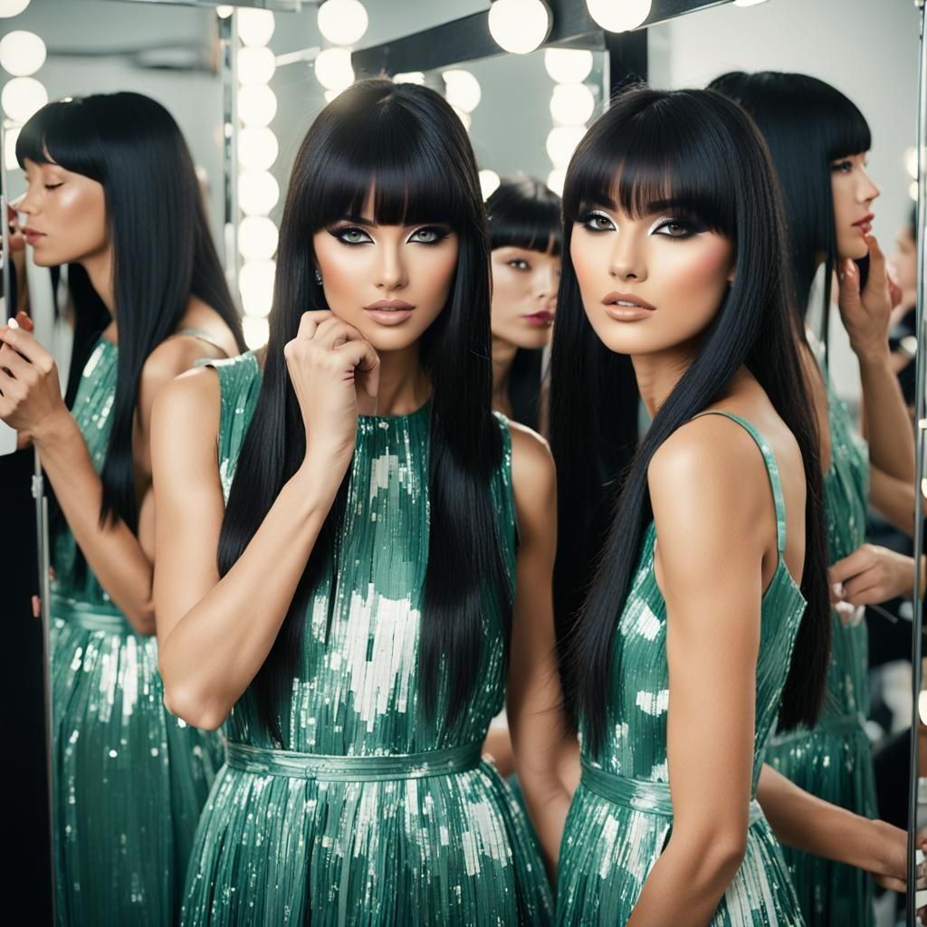 Celebrity Woman in Dressing Room: Cinematic Portrait