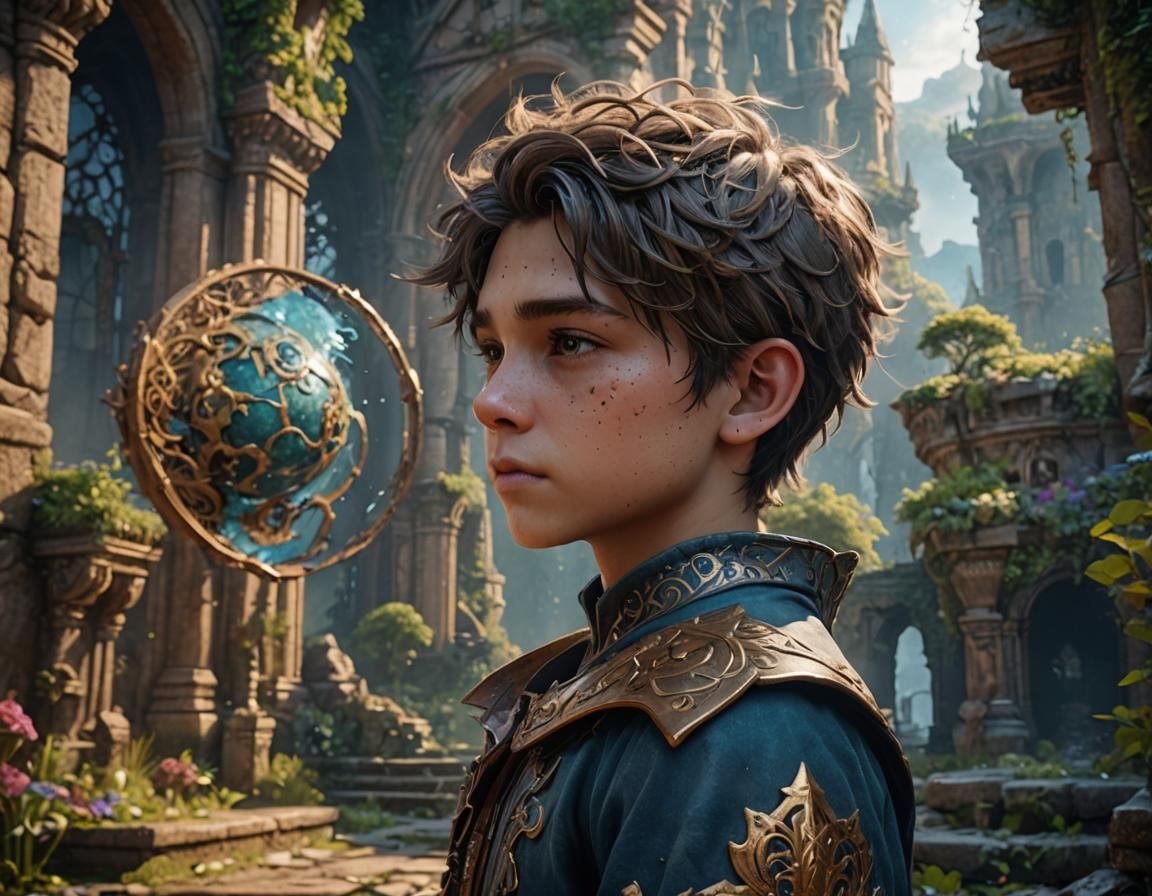 Realistic Boy Made of Stars: Detailed Matte Painting