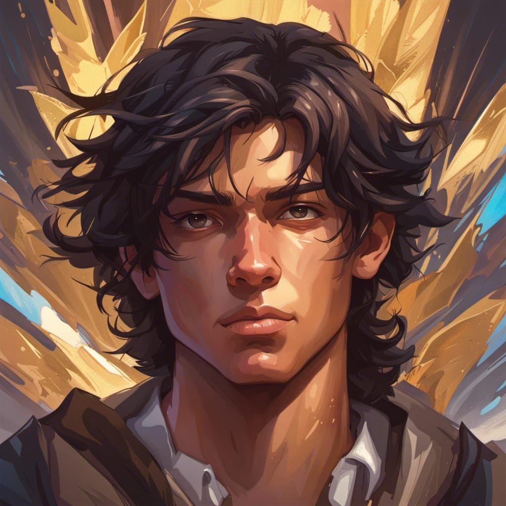 Boy with Golden Eyes: Hyperdetailed Portrait