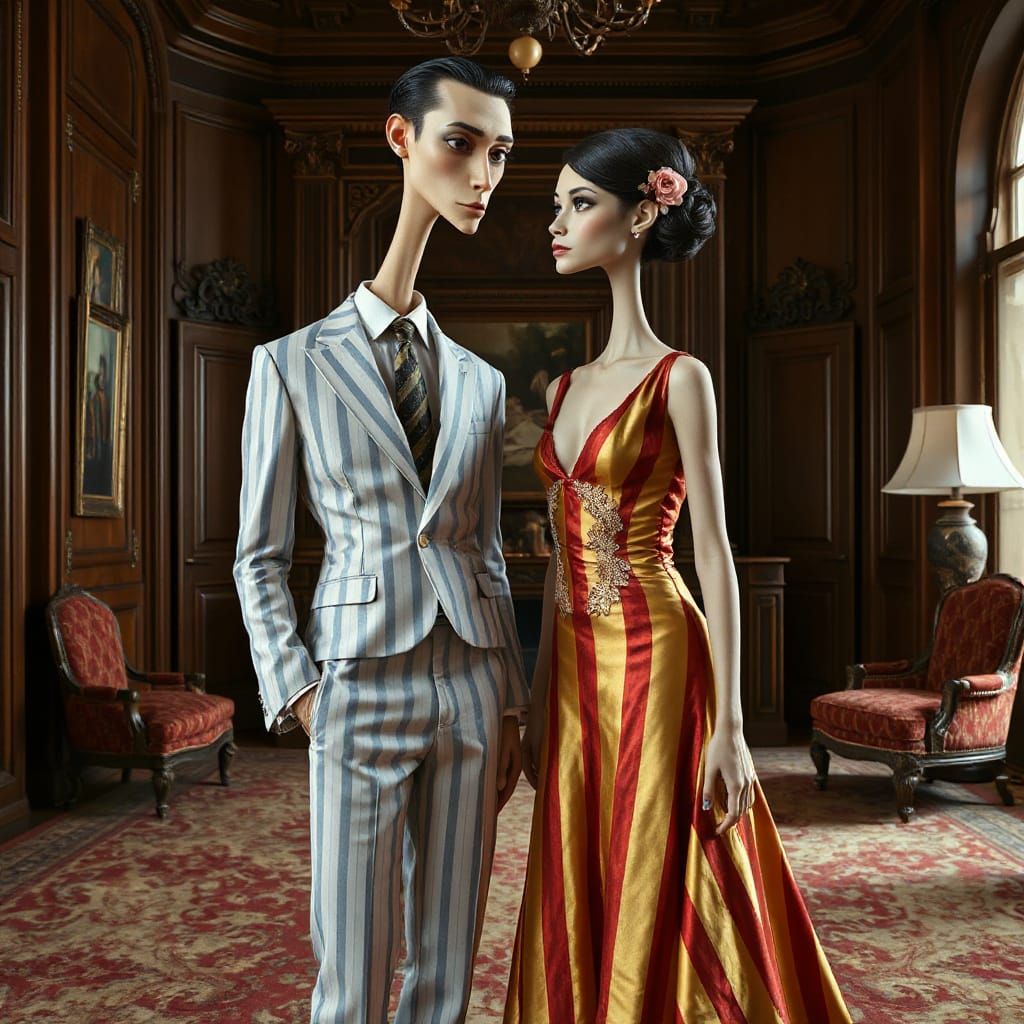 Elegant Couple in Whimsical Gothic Setting