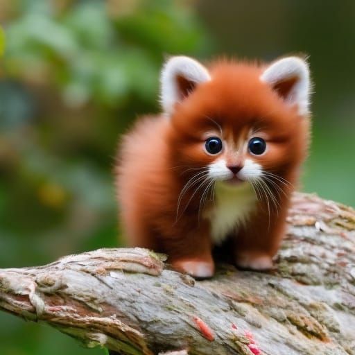 Adorable Kitten in Impressionistic Style