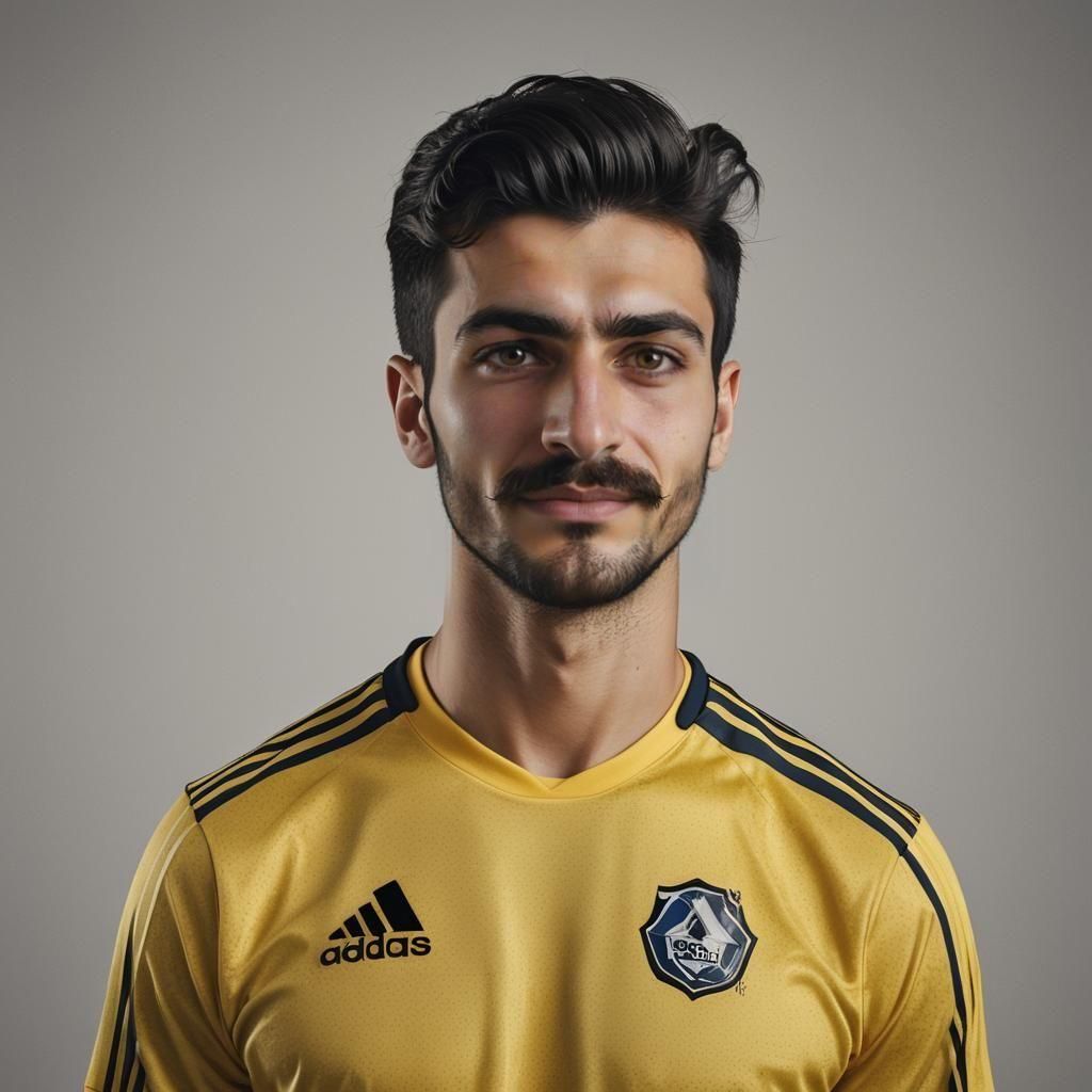 Detailed Portrait of Armenian Soccer Player in Studio