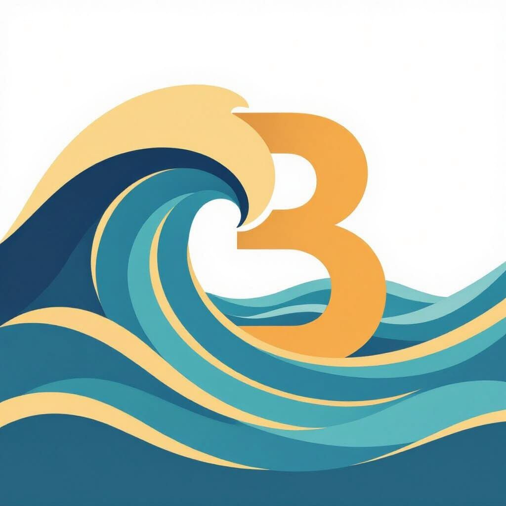 Minimalist 'B' Logo with Integrated Wave