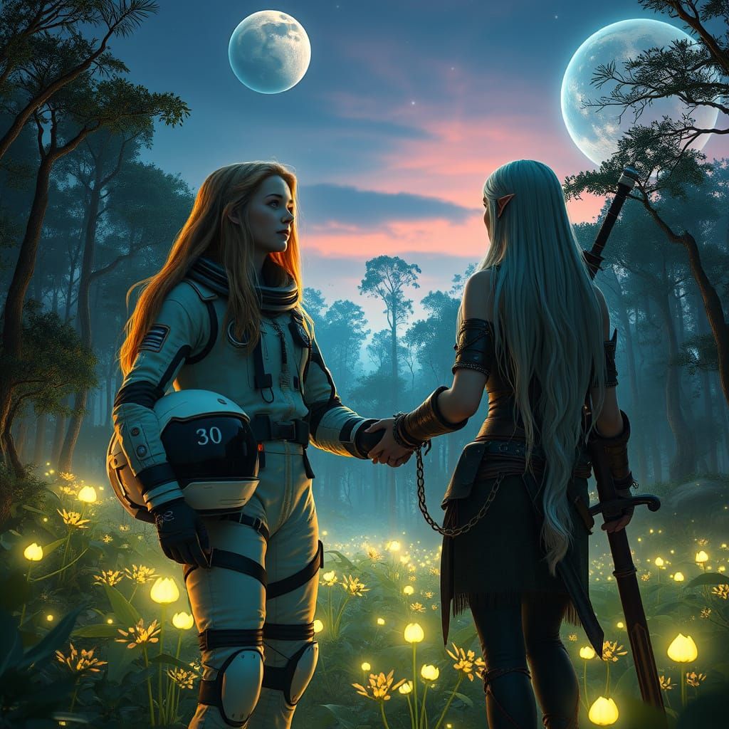 Ethereal Encounter in a Cosmic Wonderland