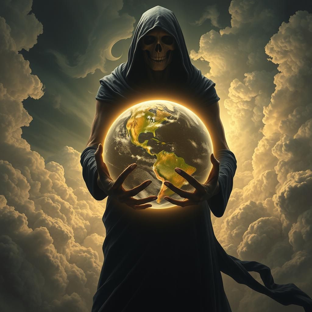 Thanatos Cradling the World: A Digital Matte Painting