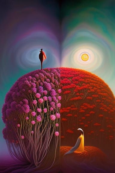 Man, Death, and Birds in a Fairytale World