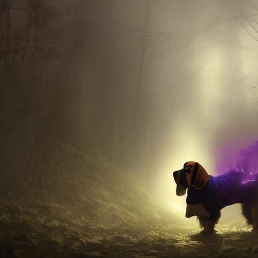 Basset Hound in Dark Fantasy Style, 8k