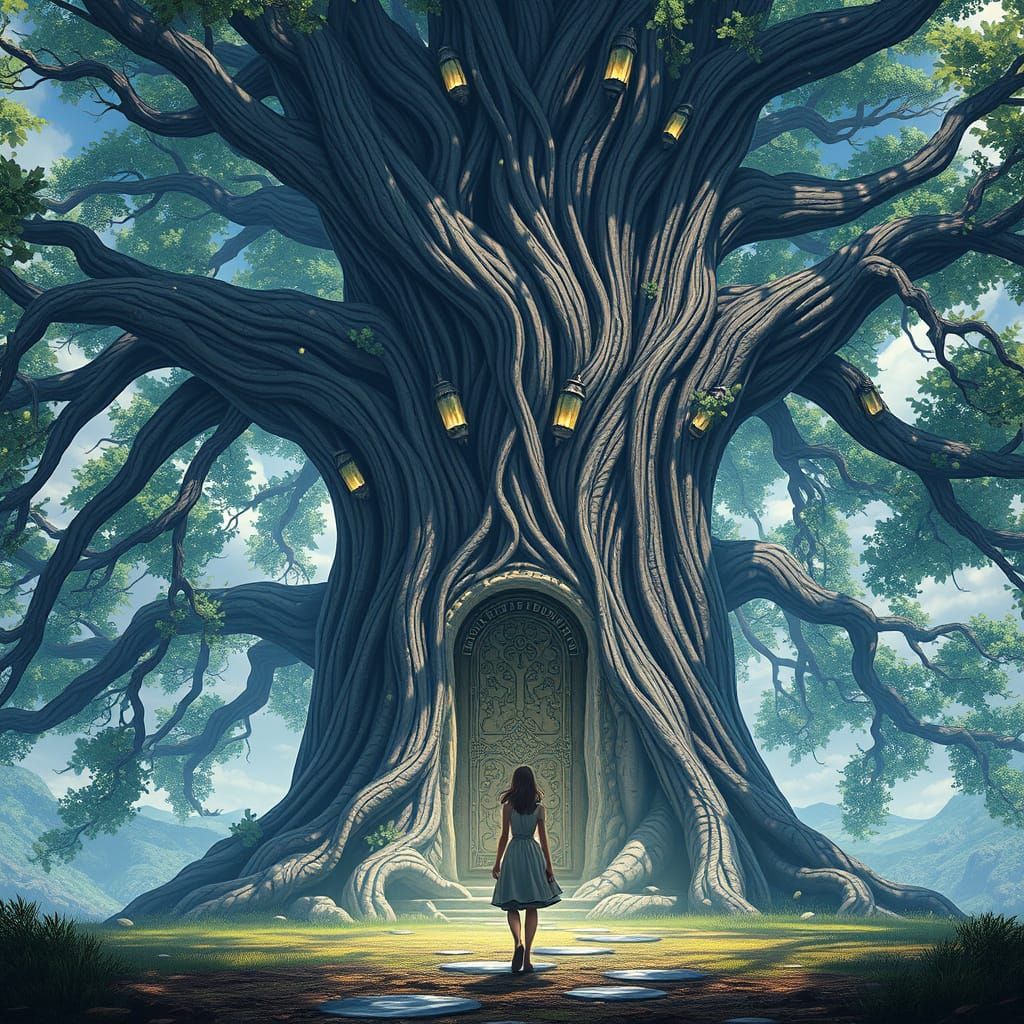 Eldertree Guardian: A Majestic Anime-Inspired Scene in Ultra...