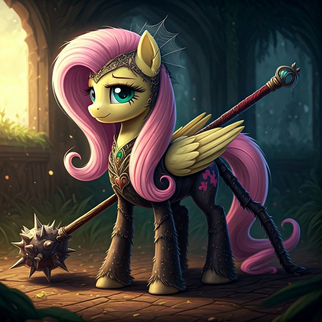 Fluttershy as Spider Druid in Pony Form