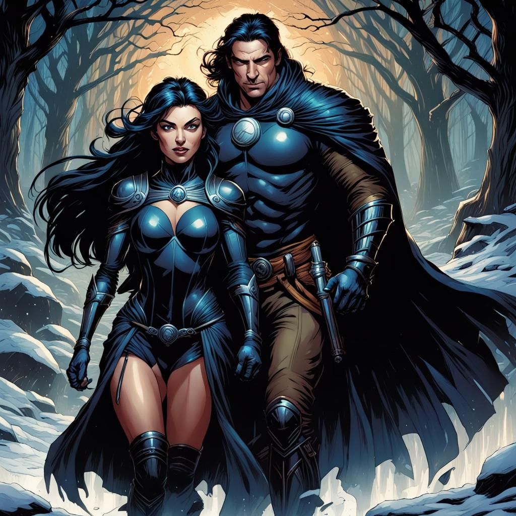 Lady Midnight and Lord Darkfall Comic Art