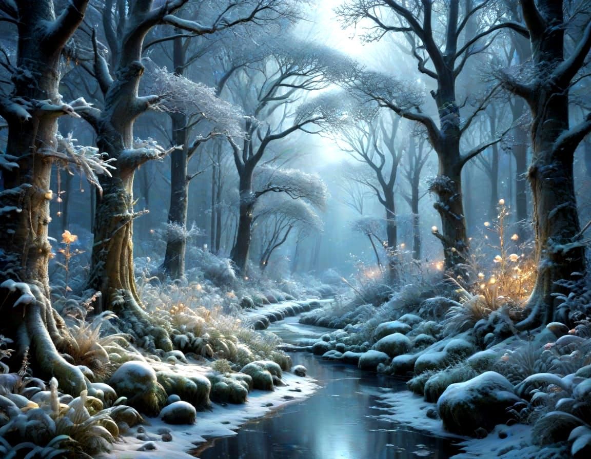 Winter Whimsy in a Magical Forest of Frozen Wonder