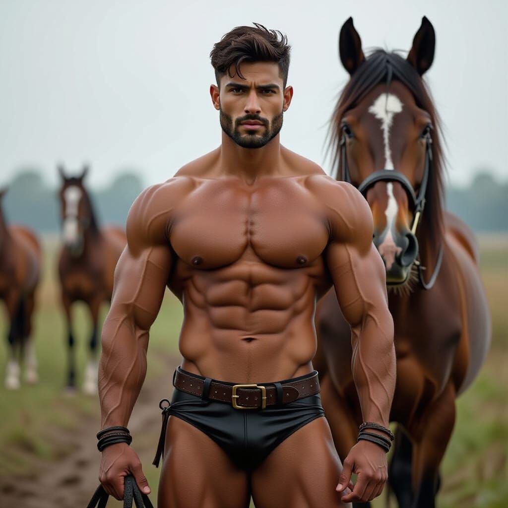 Photorealistic Image of a Muscular Indian Man