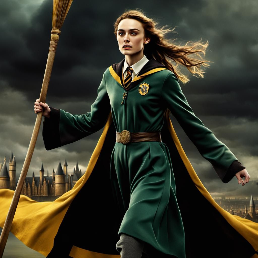 Woman in Hufflepuff Quidditch Robes: Digital Painting