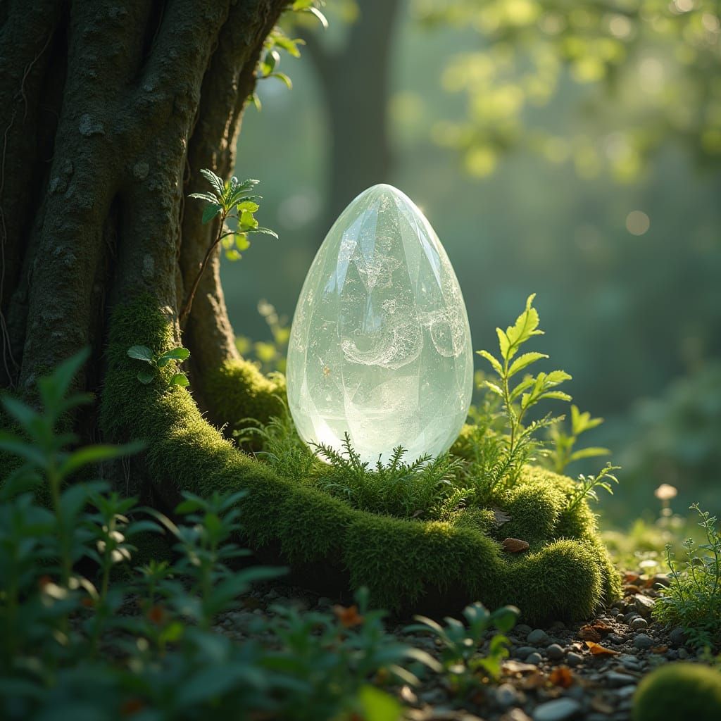 Crystal Easter Egg in Enchanted Forest