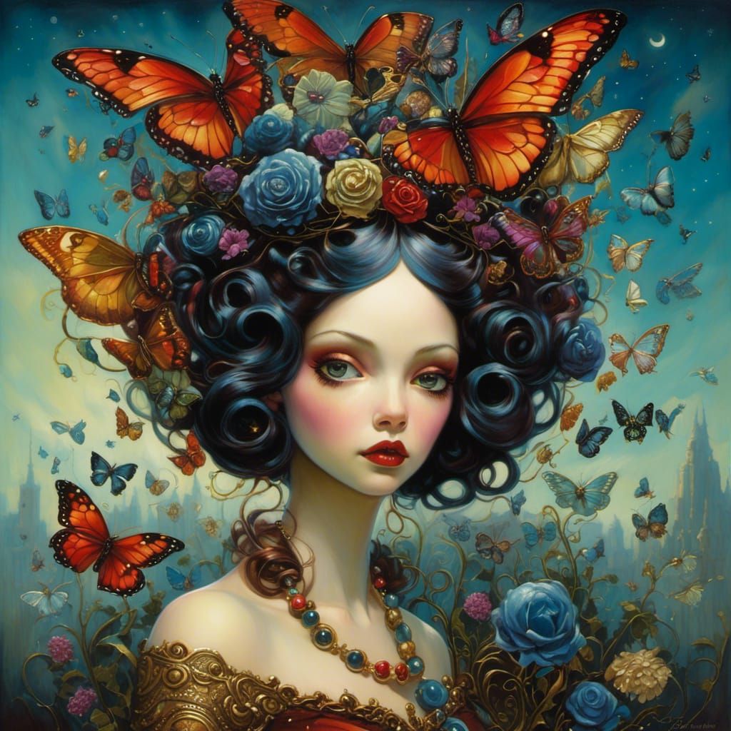 Gothic Mary's Surreal Garden Portrait