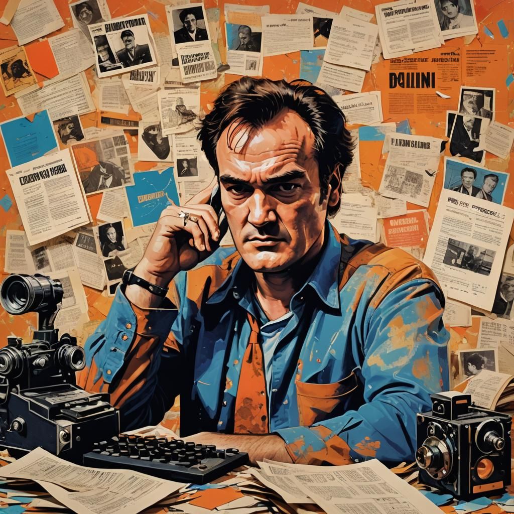 Pop Art Portrait with Vintage Movie Aesthetic