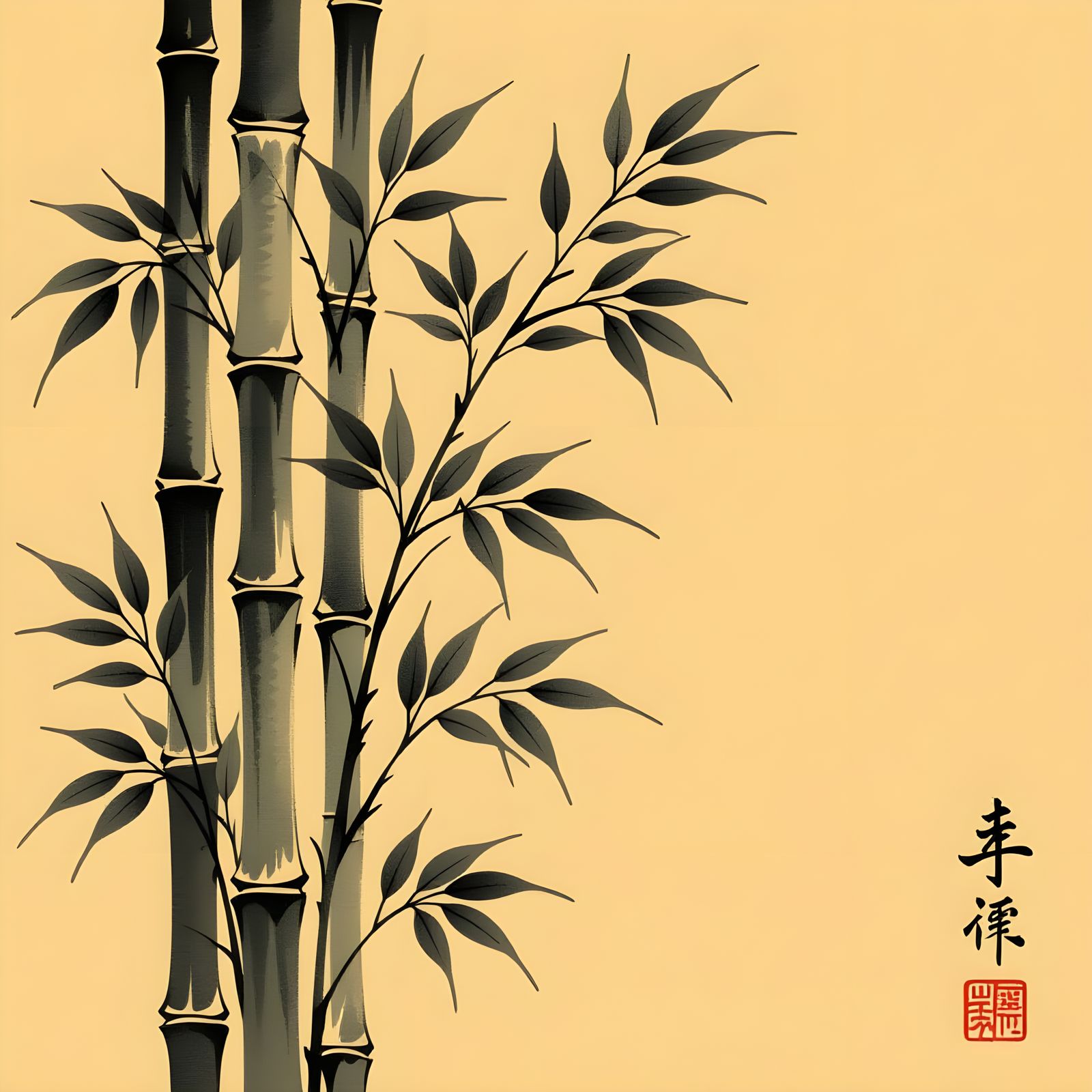 Minimalist Bamboo Stalk Single Line Art