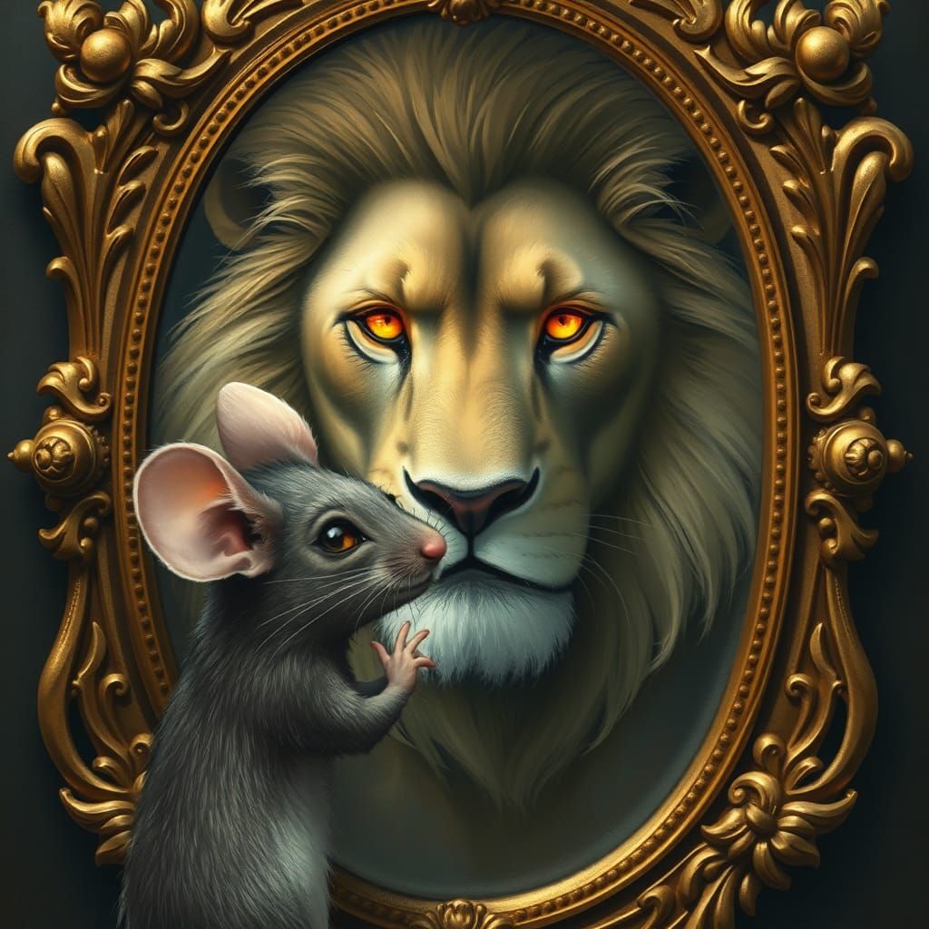 Mouse and Lion: A Mirrored Transformation