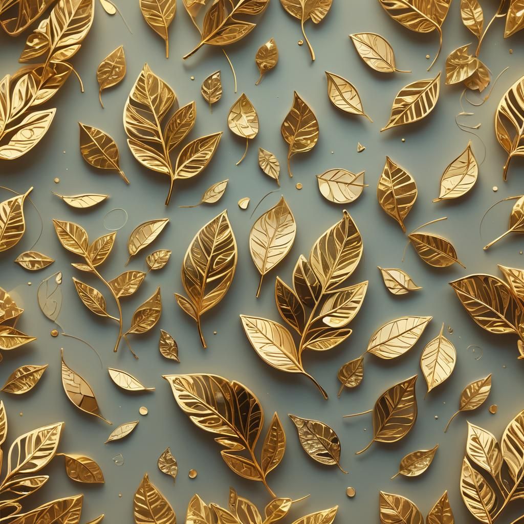 Golden Leaf Token in Low-Poly Style