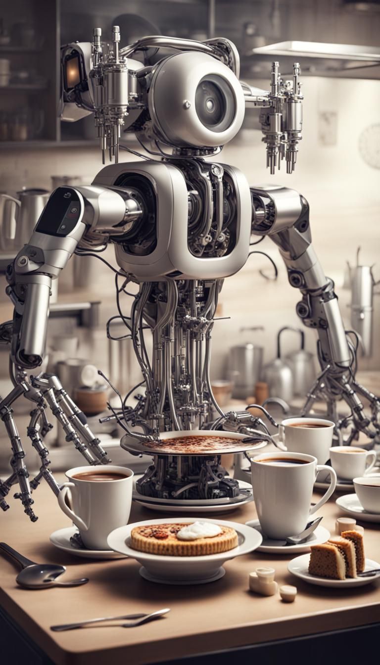 Multi-Armed Robot Butler in Fantasy Kitchen