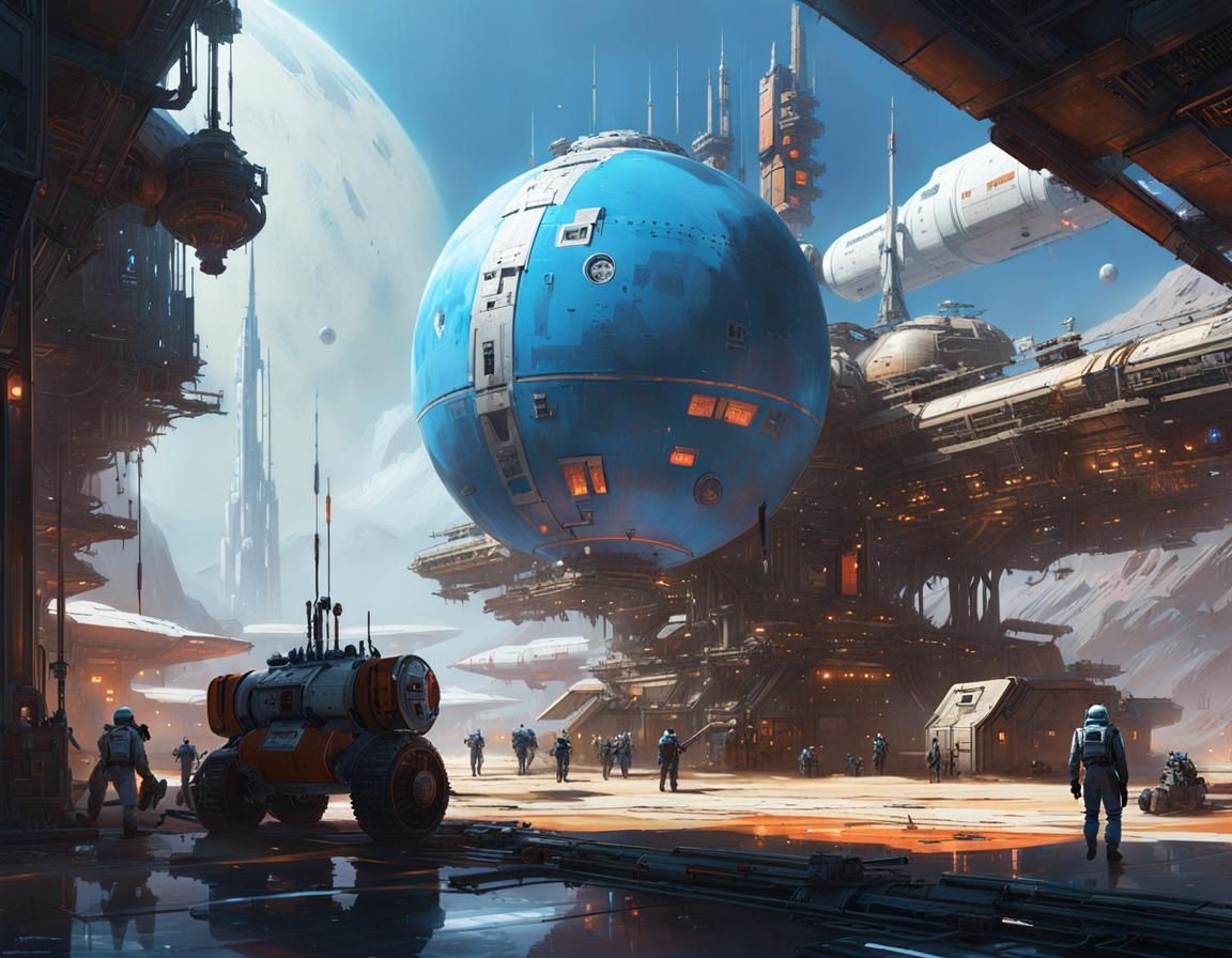 Spaceship Refueling Station in a Distant Galaxy