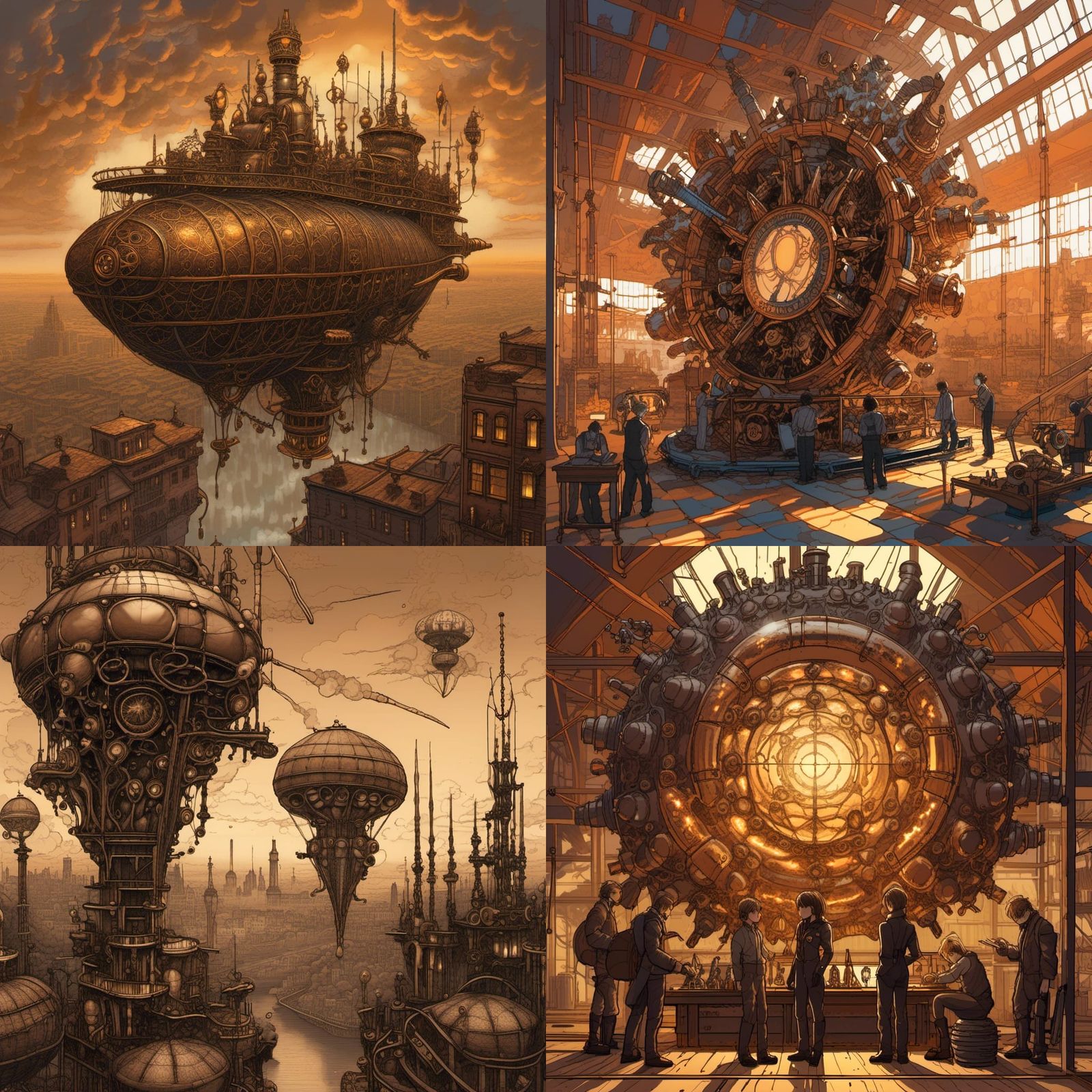 <lora:Ferrofluid:1.0> steampunk world