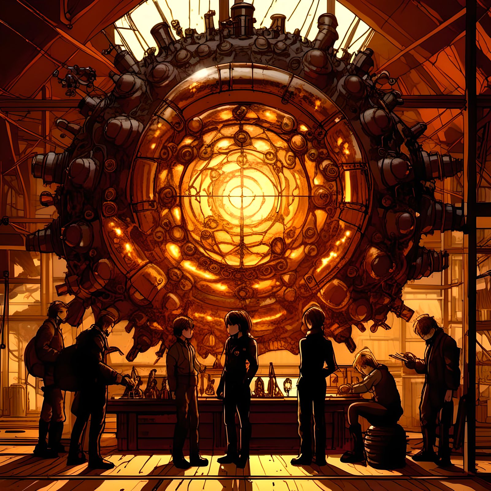 <lora:Ferrofluid:1.0> steampunk world