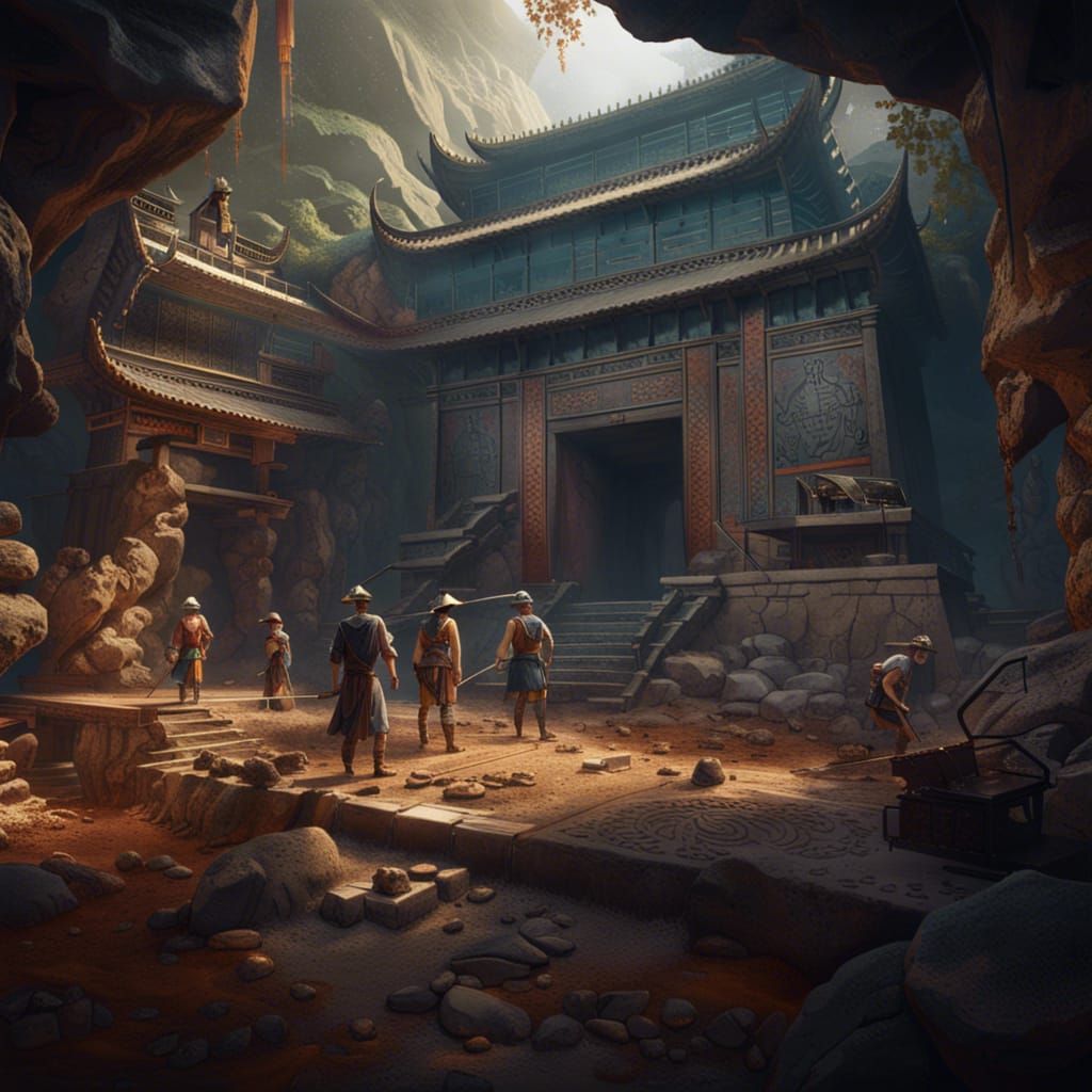 Archeologists Uncover Ancient Tomb in Detailed Matte Paintin...