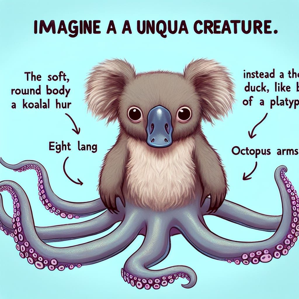 Hybrid Koala Creature with Platypus Bill and Octopus Arms