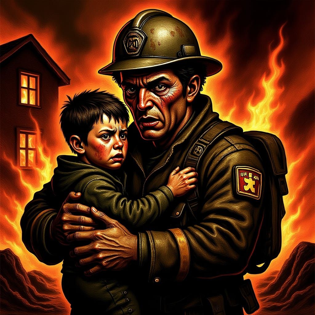 Fireman's Heroic Rescue from Burning Building