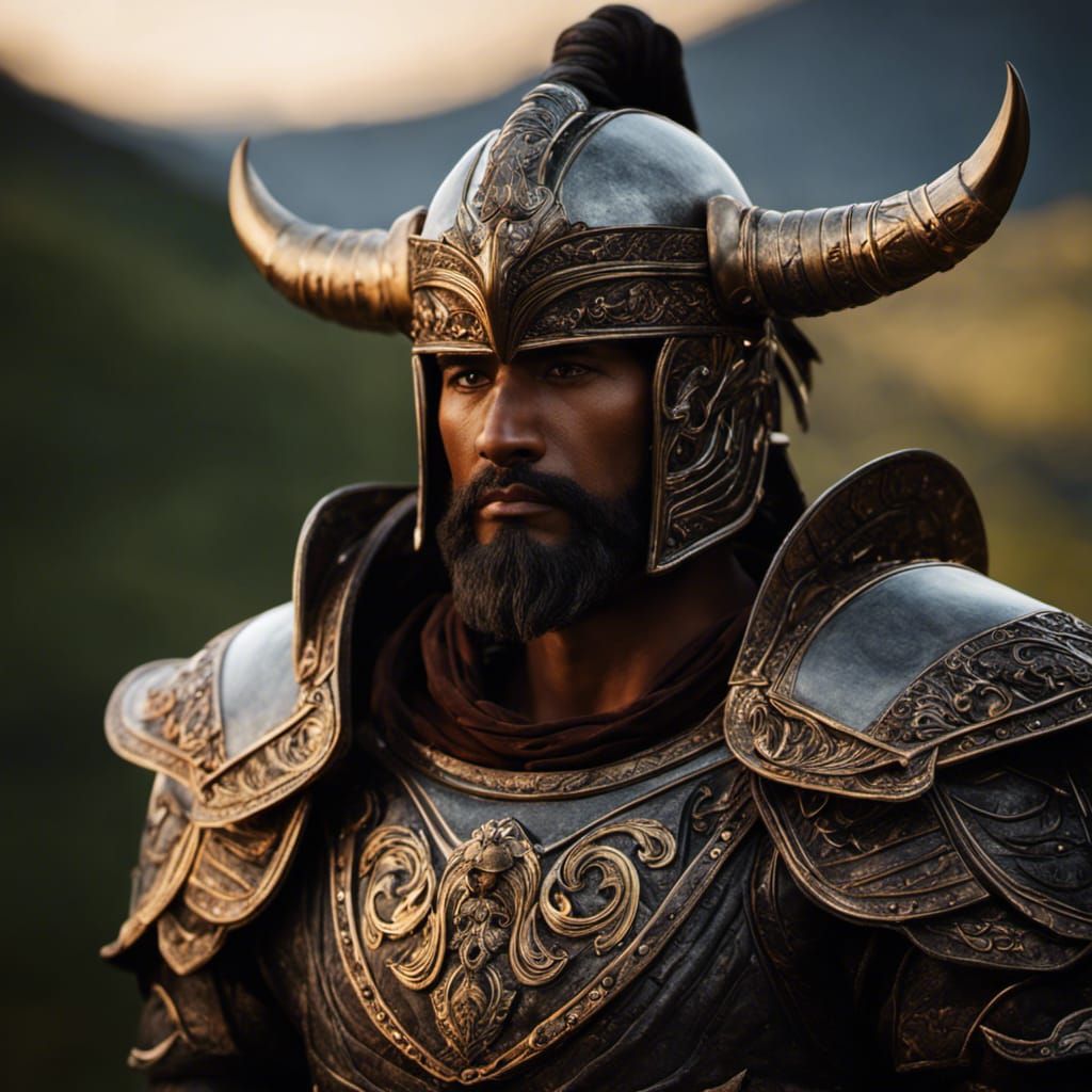 Fierce Half-Orc Warrior with Demonic Sword