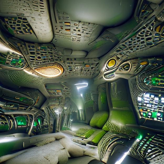 Detailed Ancient Alien Spaceship Interior