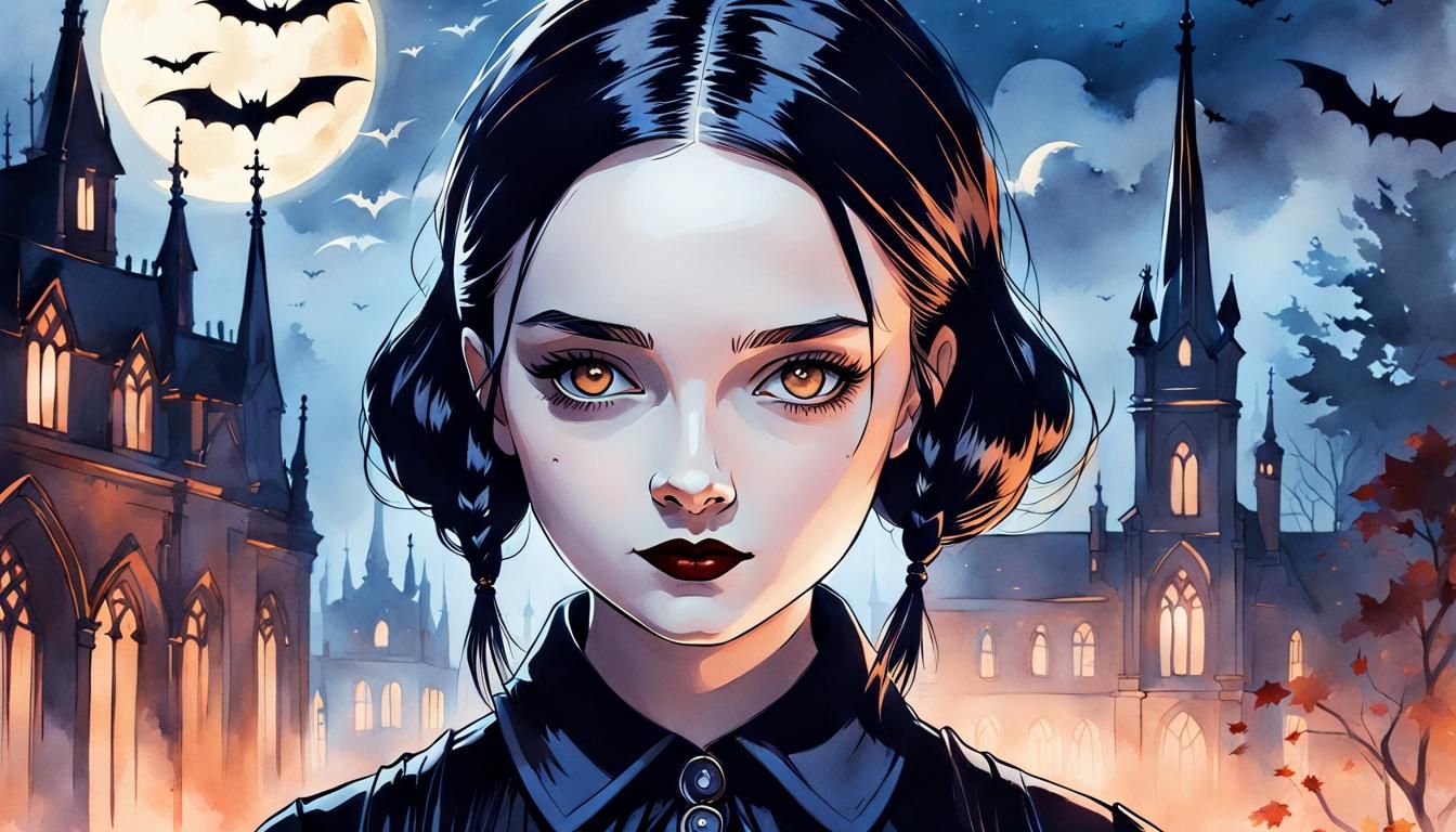 Wednesday Addams Conjuring Revenge, Fashion Sketch