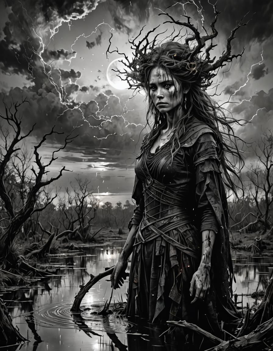 The Swamp Witch, Greyscale