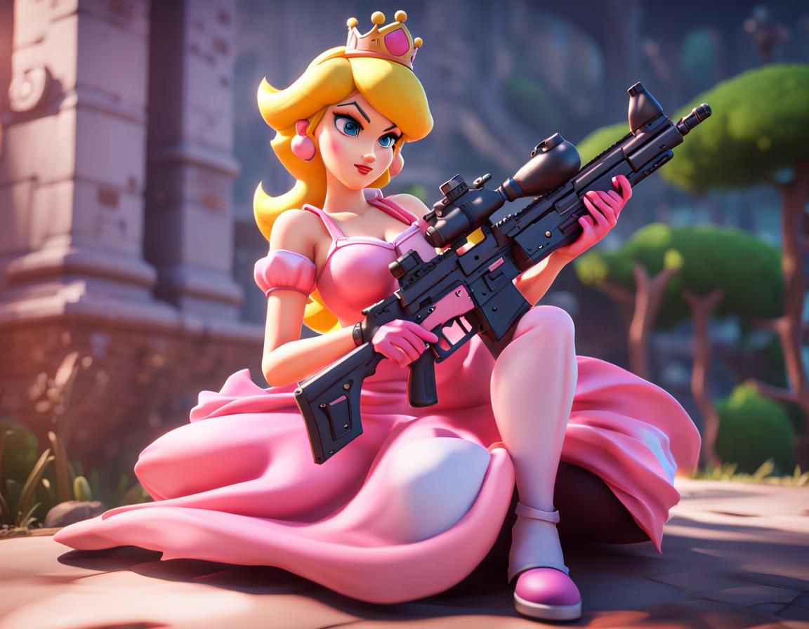 Princess Peach Fortnite Style Faces Cube Queen