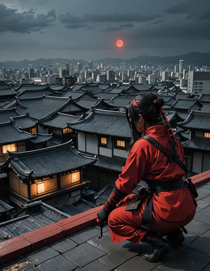 Red Konoichi stalking a target