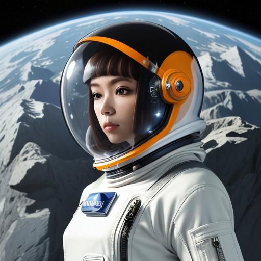 Astronaut Explores Alien Planet in Retrofuturistic Style