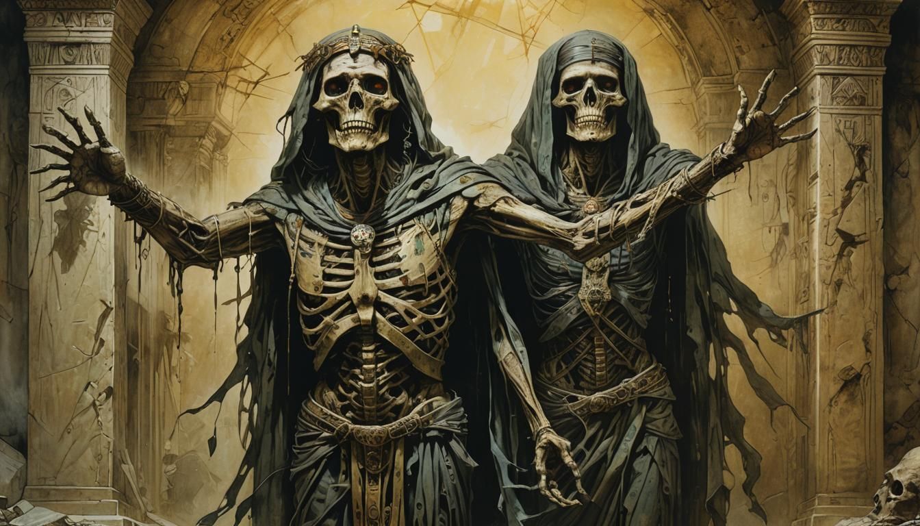 Chiaroscuro Mummy Emerges From Tomb