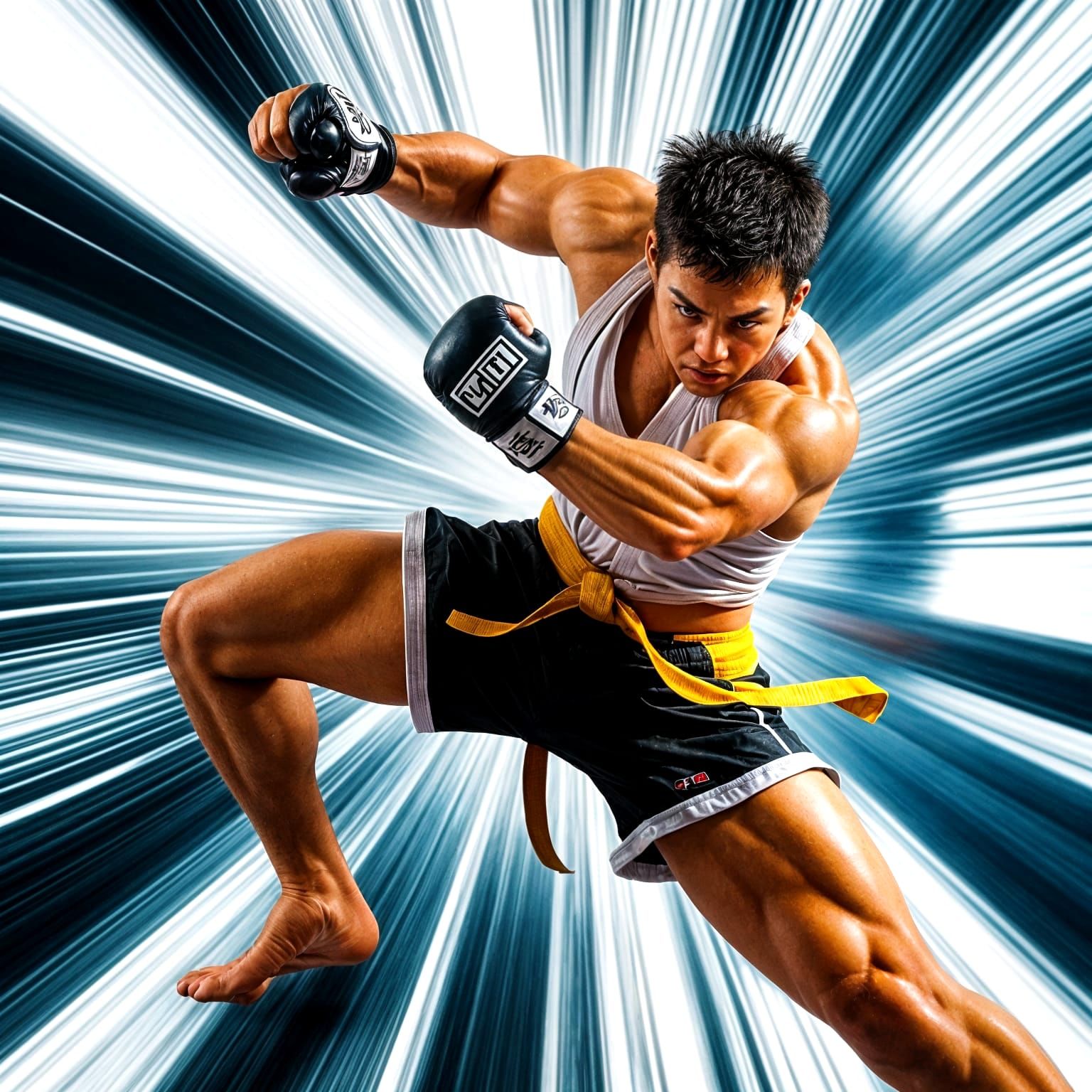 Dynamic Fist Punch: Abstract Energy and Focus