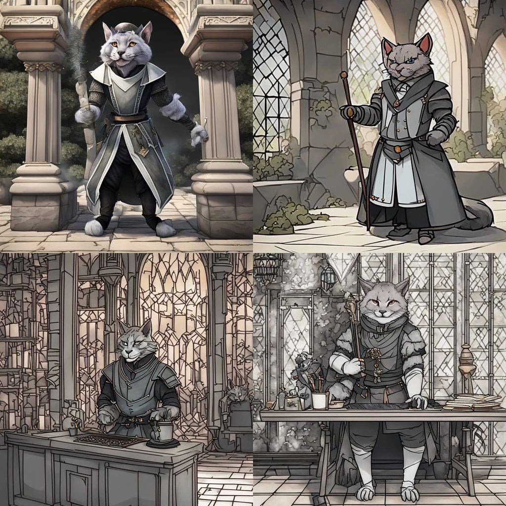 Tabaxi Maid in Fantasy Castle