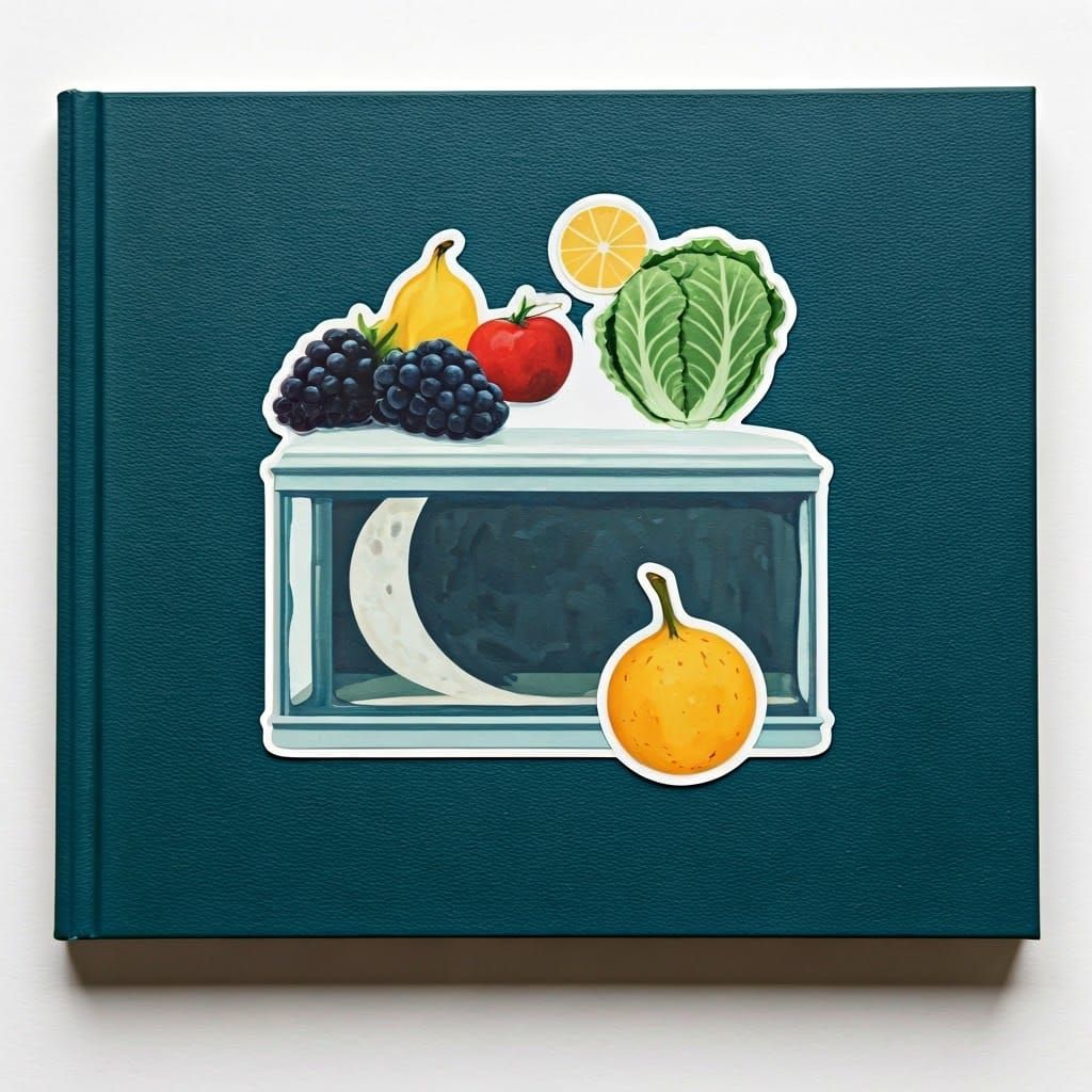 Whimsical Moonlit Garden in a Vintage Scrapbook Style