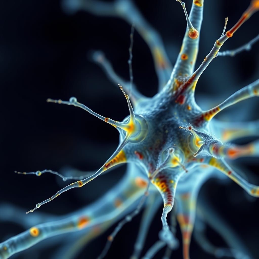 Extreme Macro Photograph of a Single Neuron